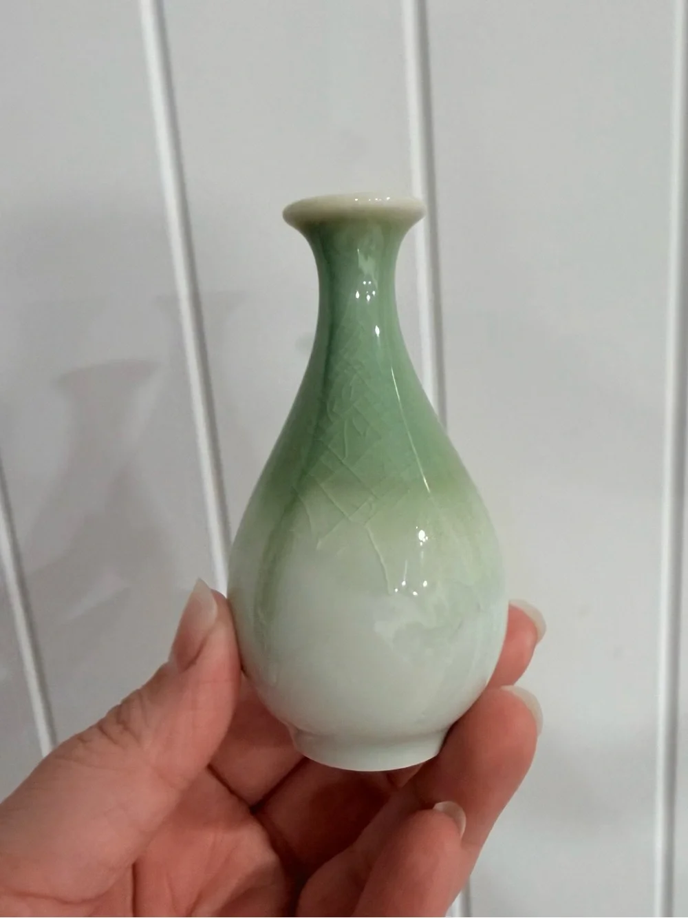 Green Ombre Ceramic Bud Vase